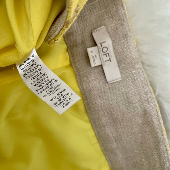 Ann Taylor LOFT Yellow Metallic Career Pants 8 - Picture 10 of 10